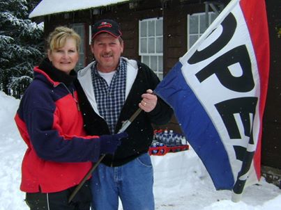 Sue & Bob Gaudette, your hosts at the Warming Hut.